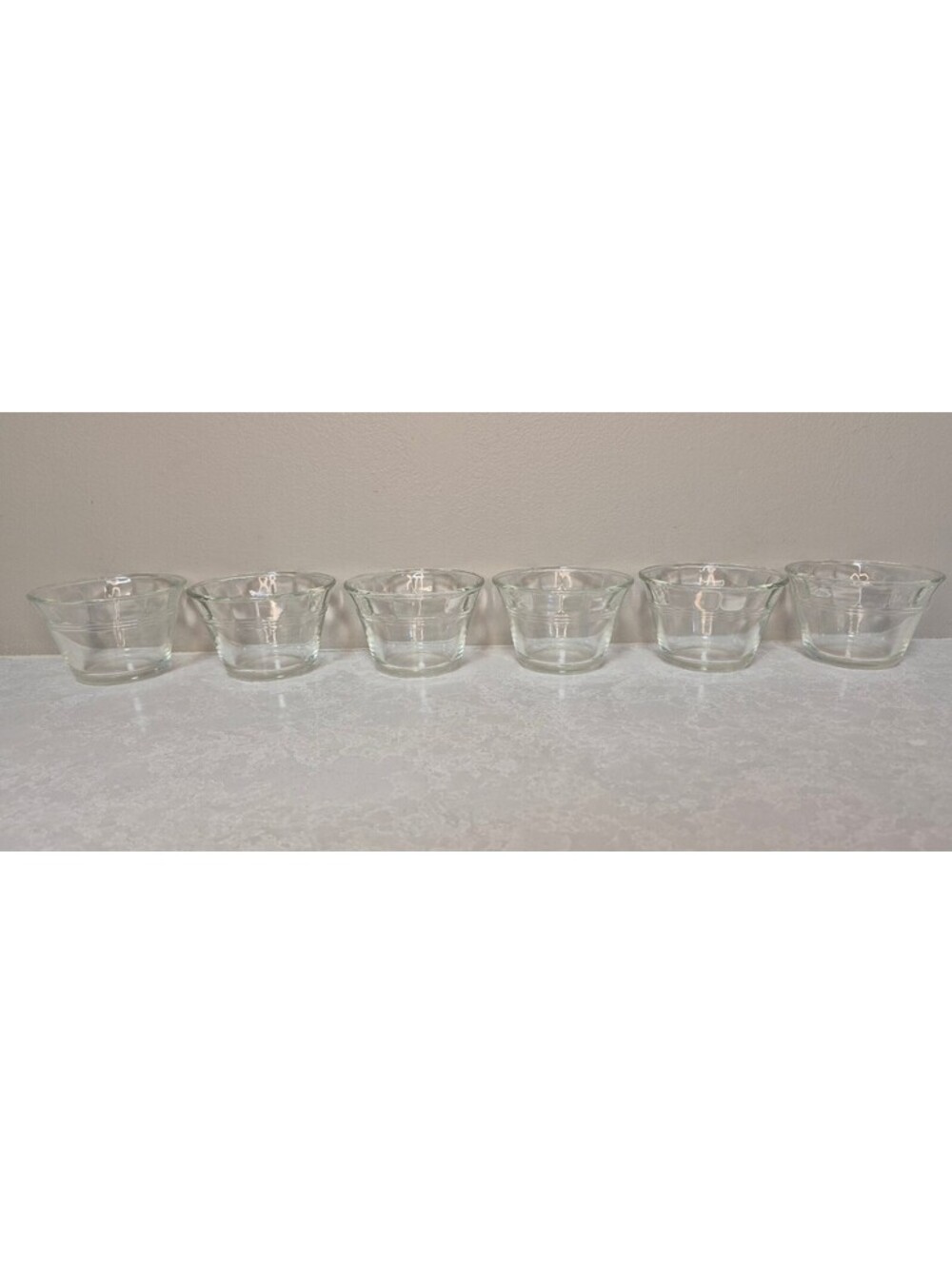 Vintage 1970s Pyr-O-Rey Glass Custard Cups - set of 6